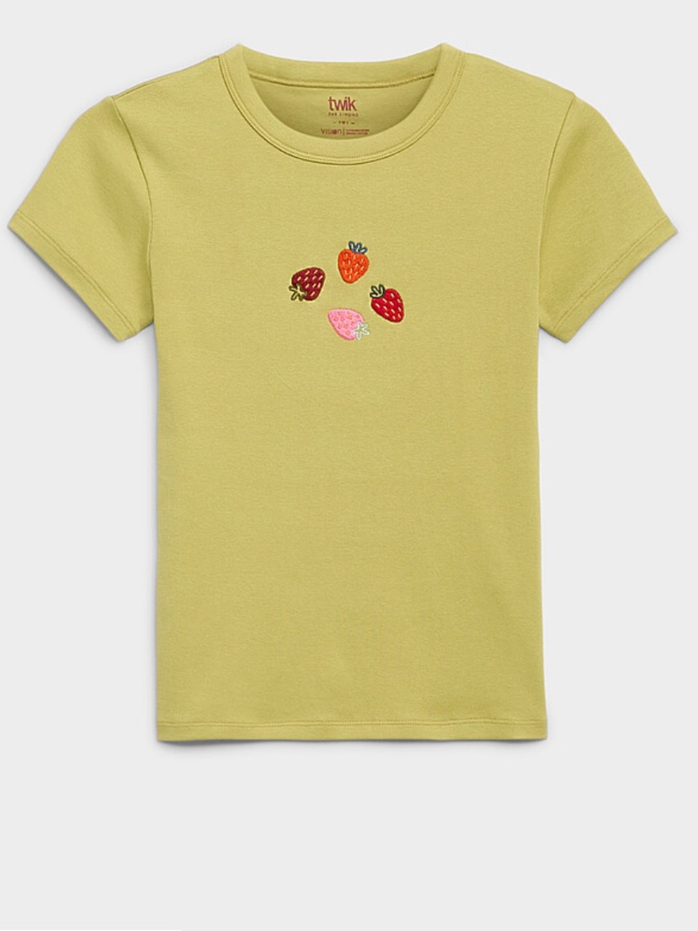 Light Green Tee with Strawberries